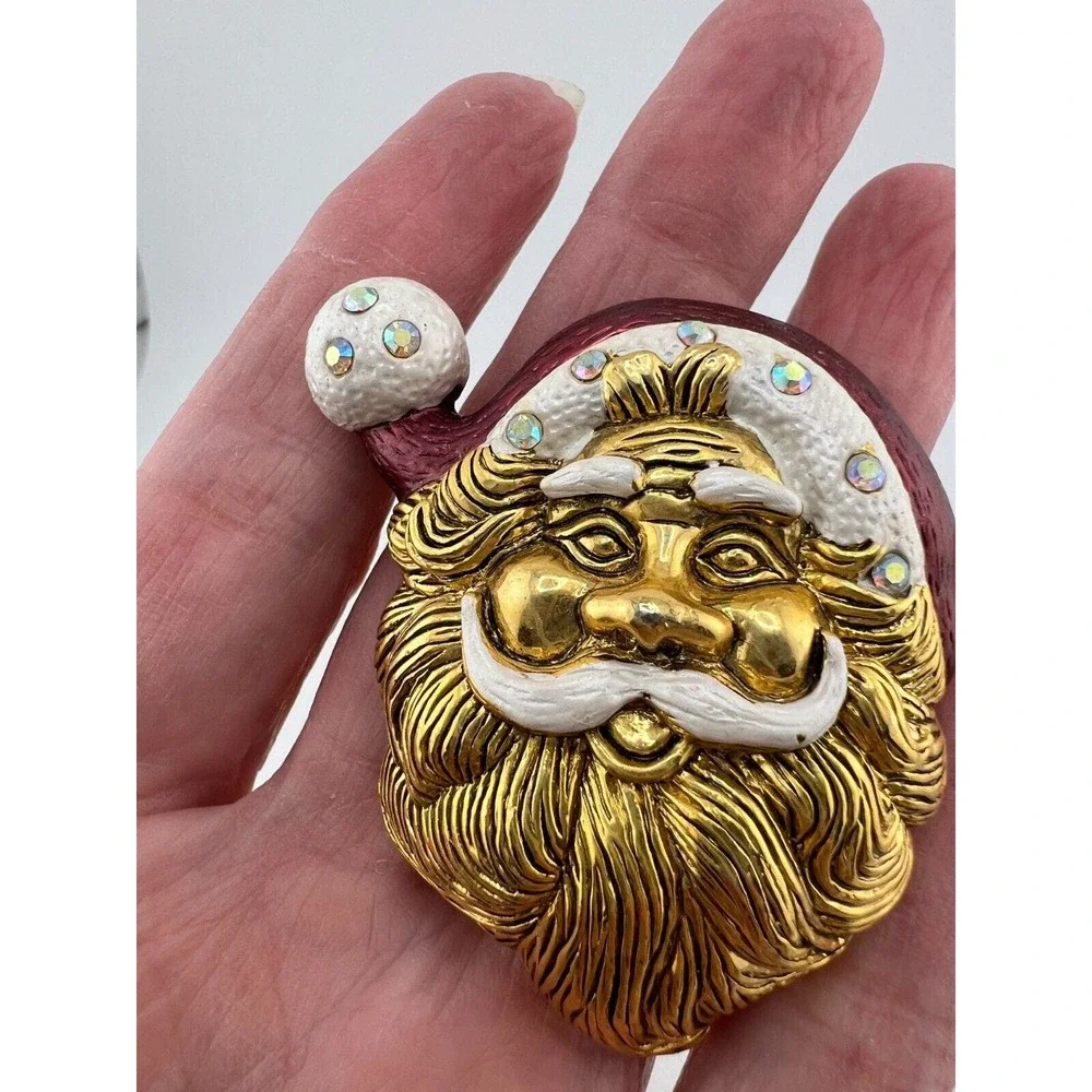 Vintage Santa Head Christmas Jewelry Brooch Pin Christmas Funny Cute‎